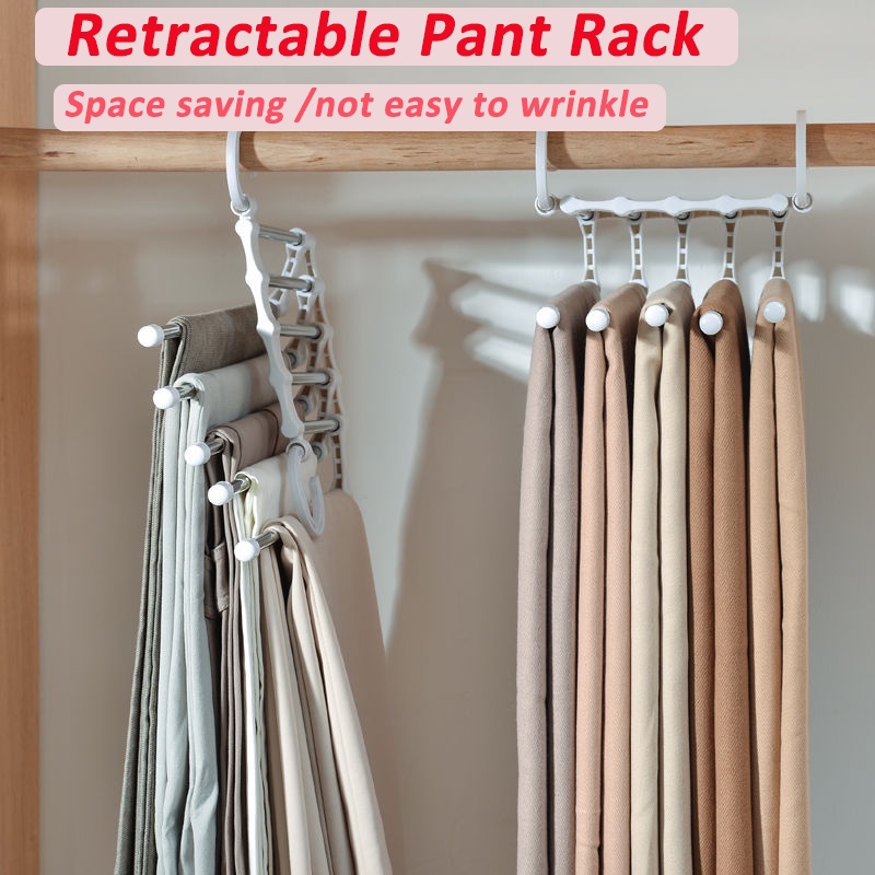 5 in 1 Multifunction Pant Rack towel Shelves Closet Organizer Stainless ...