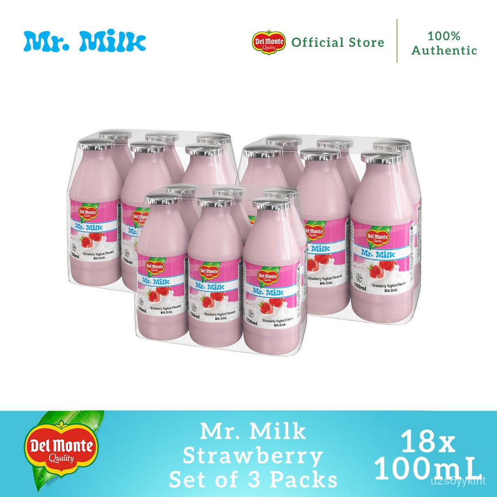 Del Monte Mr. Milk Strawberry Yoghurt Flavored Milk Drink 100mL x 6