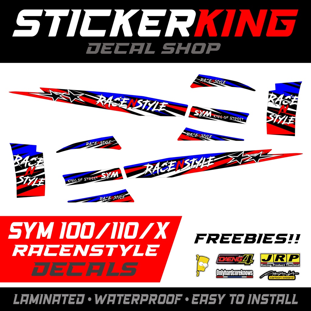 RACENSTYLE SYM BONUS 100/110/X DECALS (THAI) | Shopee Philippines