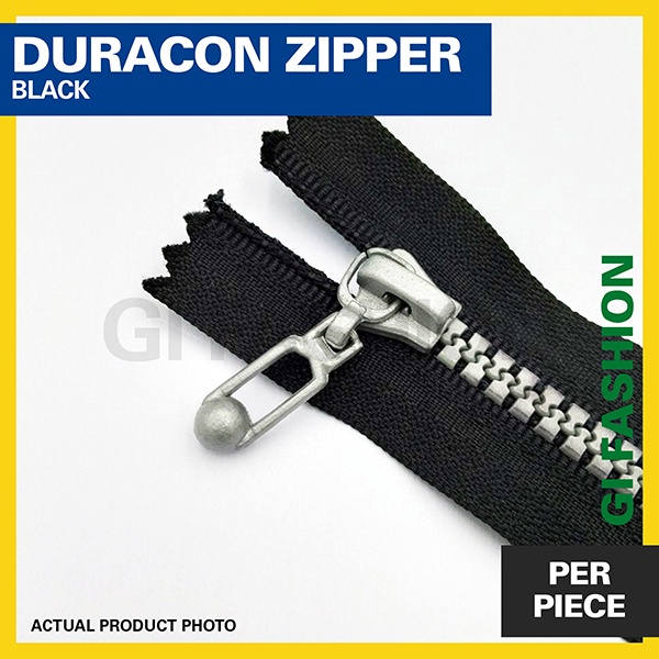 Duracon Zipper black with gray teeth 4.5