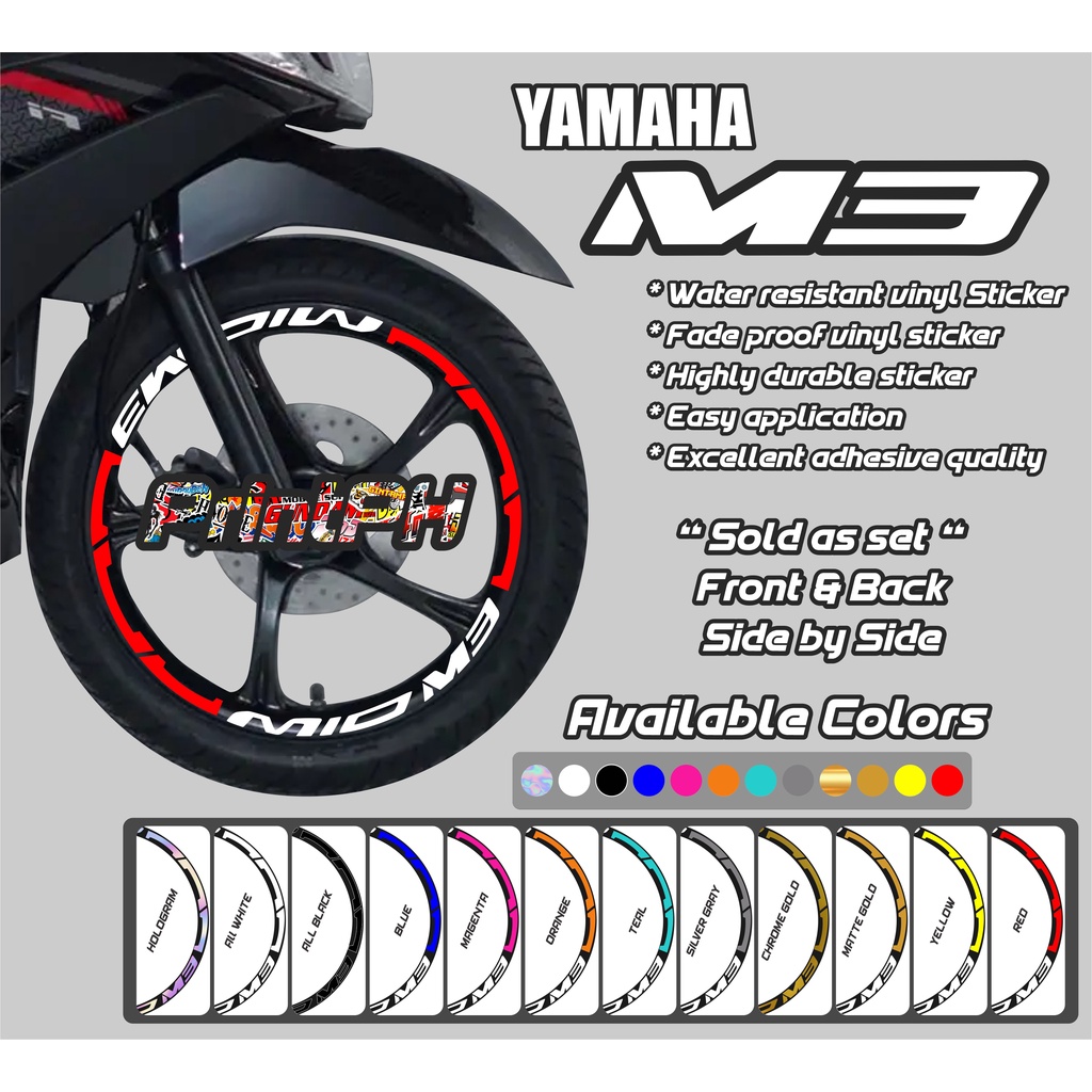 Yamaha M3 Mag Decals Sticker Front & Back Side by Side 4pcs[bracket ...