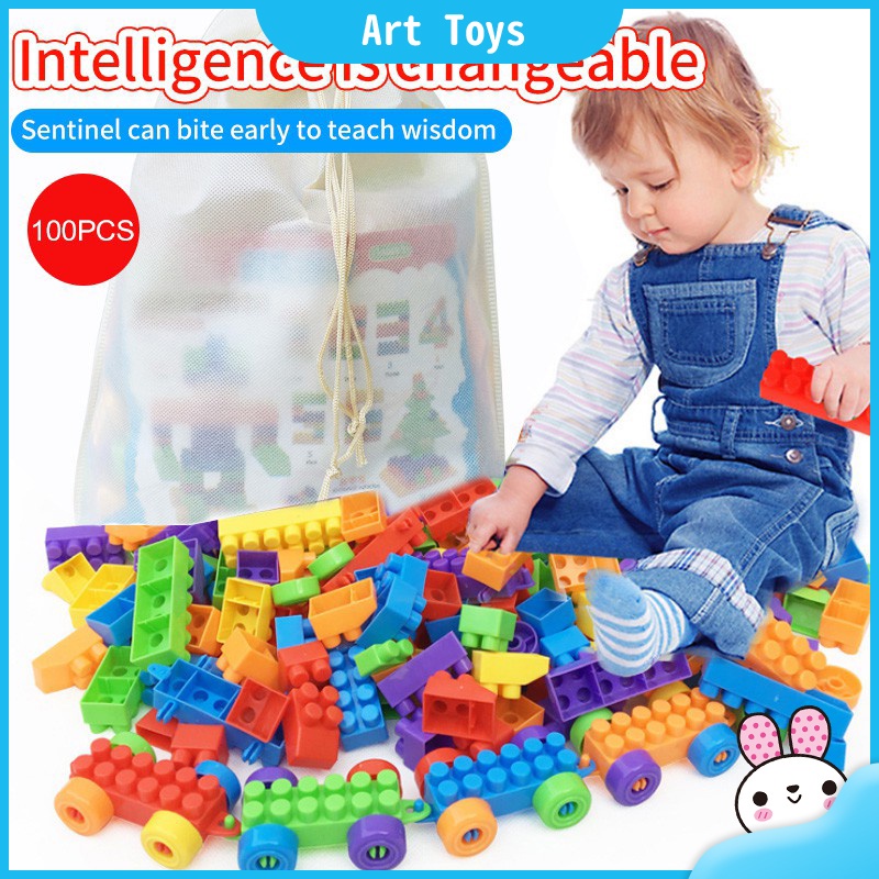 100pcs Small Building Blocks Brick Blocks for Kids with ASB Box Pack ...