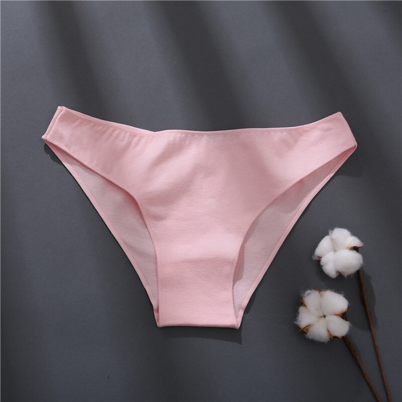 Cutebyte Women Cotton Panty Comfortable Underwear Solid Color Brief Plus Size Female Underpants 1698