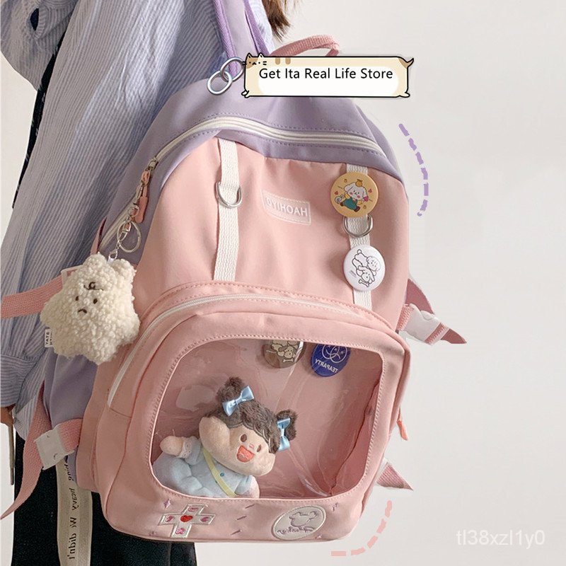 Kawaii School Backpack for Girls Laptop 14 Inches Cute Ita Bag