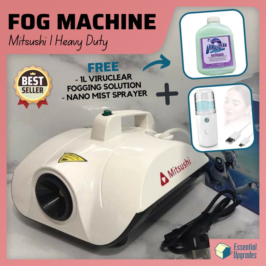 Heavy Duty Mitsushi Fog Machine FREE 1LViruclear & Nano Mist Sprayer l
