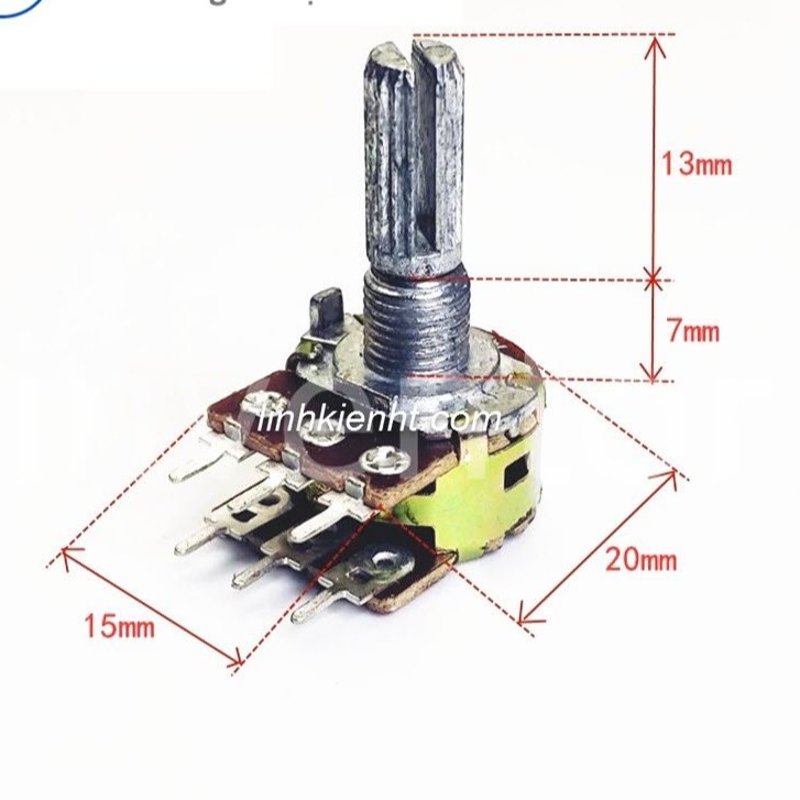 10 PCS COMPONENTS Single and double audio potentiometer rod length 20mm ...