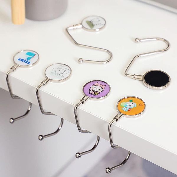 Foldable Bag Hooks Portable Metal Handbag Hook Hanger Table Bag Purse Holder MultiPurpose Hooks