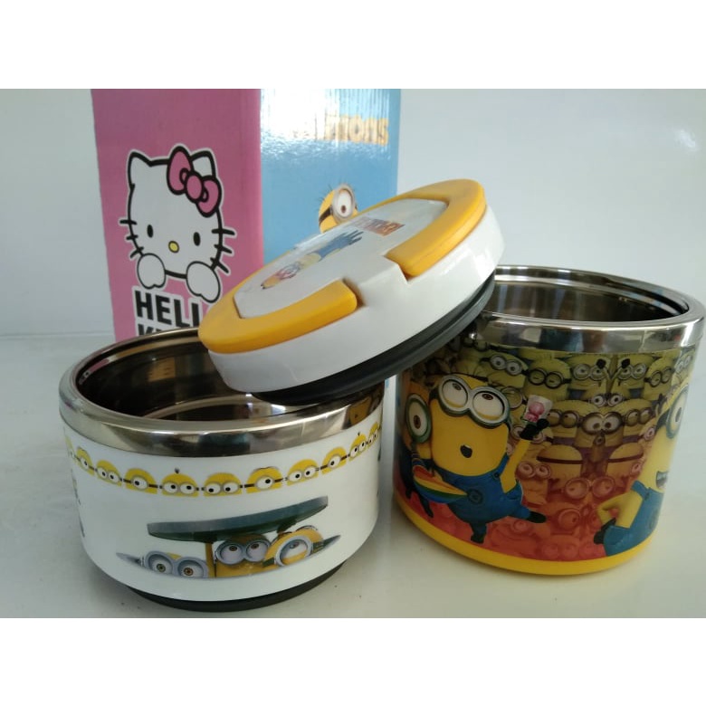 Lunch Box 2 Layer Cartoon Character 304 Stainless Steel for Kid