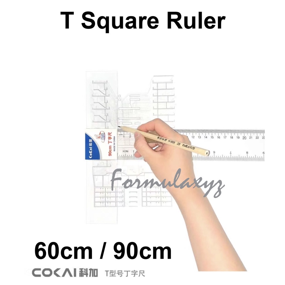 COKAI Transparent A2/A1 T-Square Ruler Drawing Ruler Metrix Ruler - 60 ...