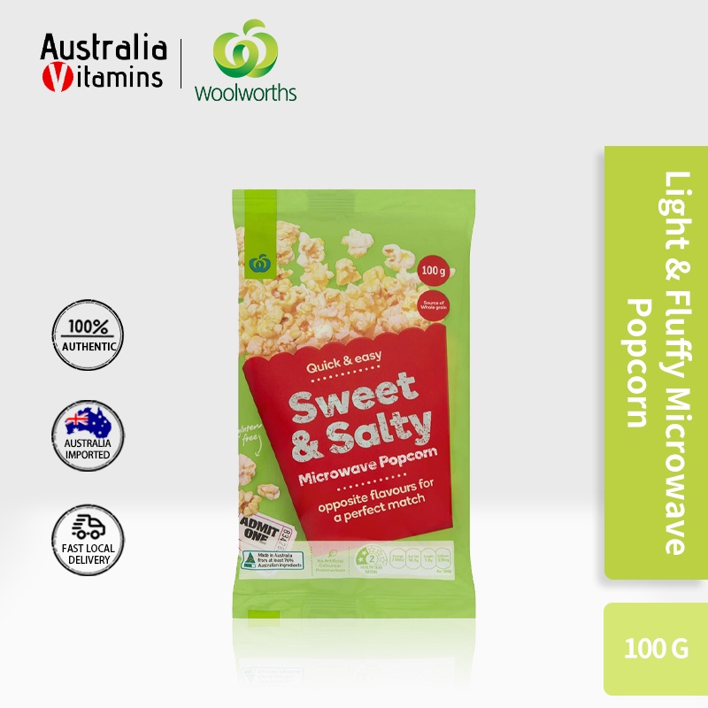 Woolworths Sweet And Salty Microwave Popcorn 100g Shopee Philippines