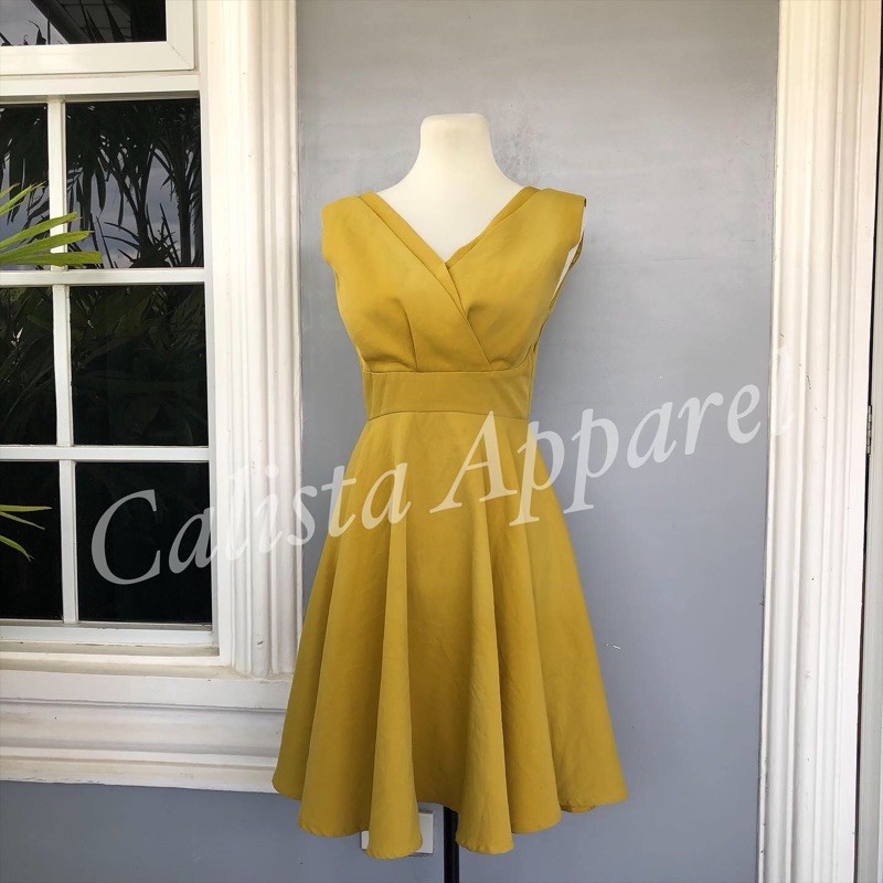 Mustard yellow 2024 semi formal dress