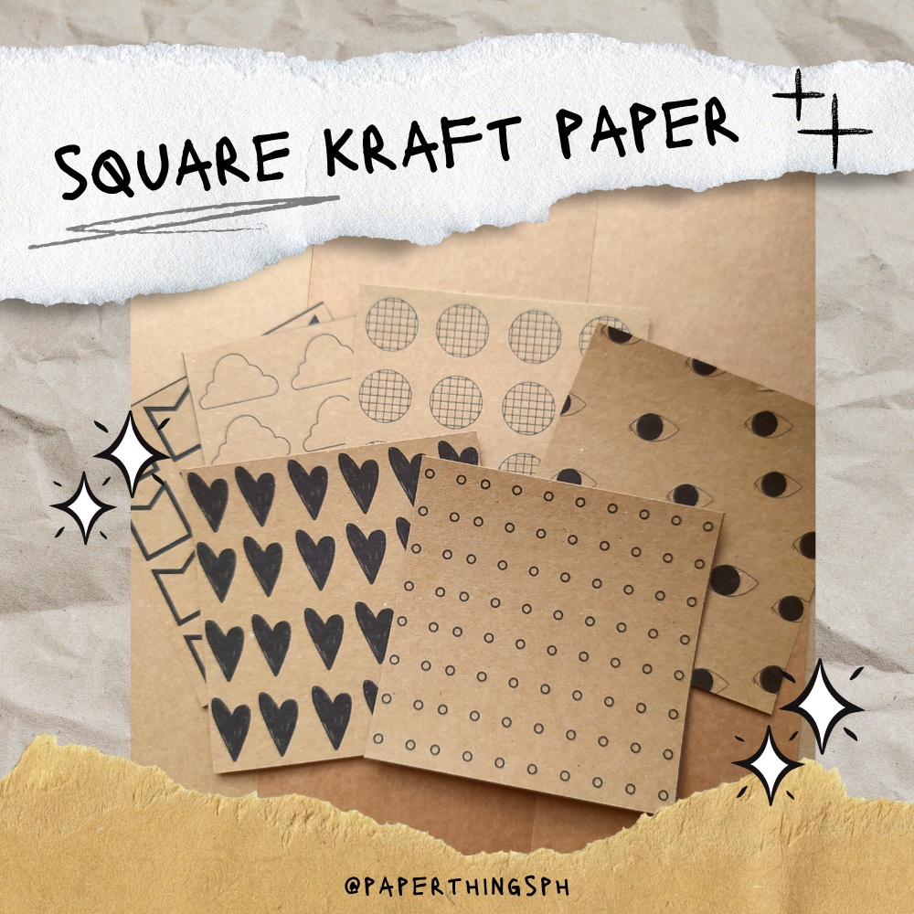 Square Kraft Paper with design print | Shopee Philippines