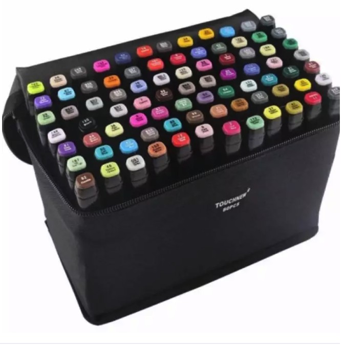 TouchUbool Black 80 colors markers set.