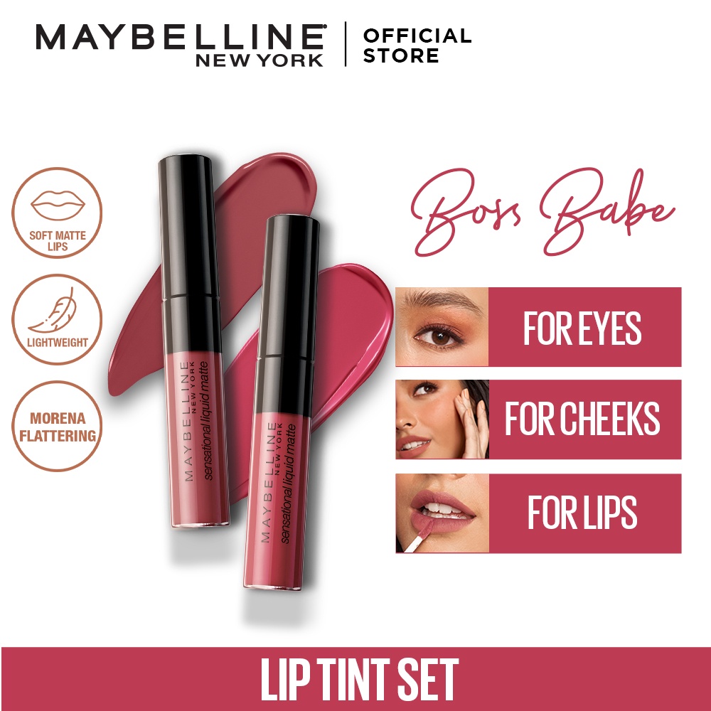 Maybelline Sensational Liquid Matte Lip Tint Set of 2 (Shopee Exclusive ...