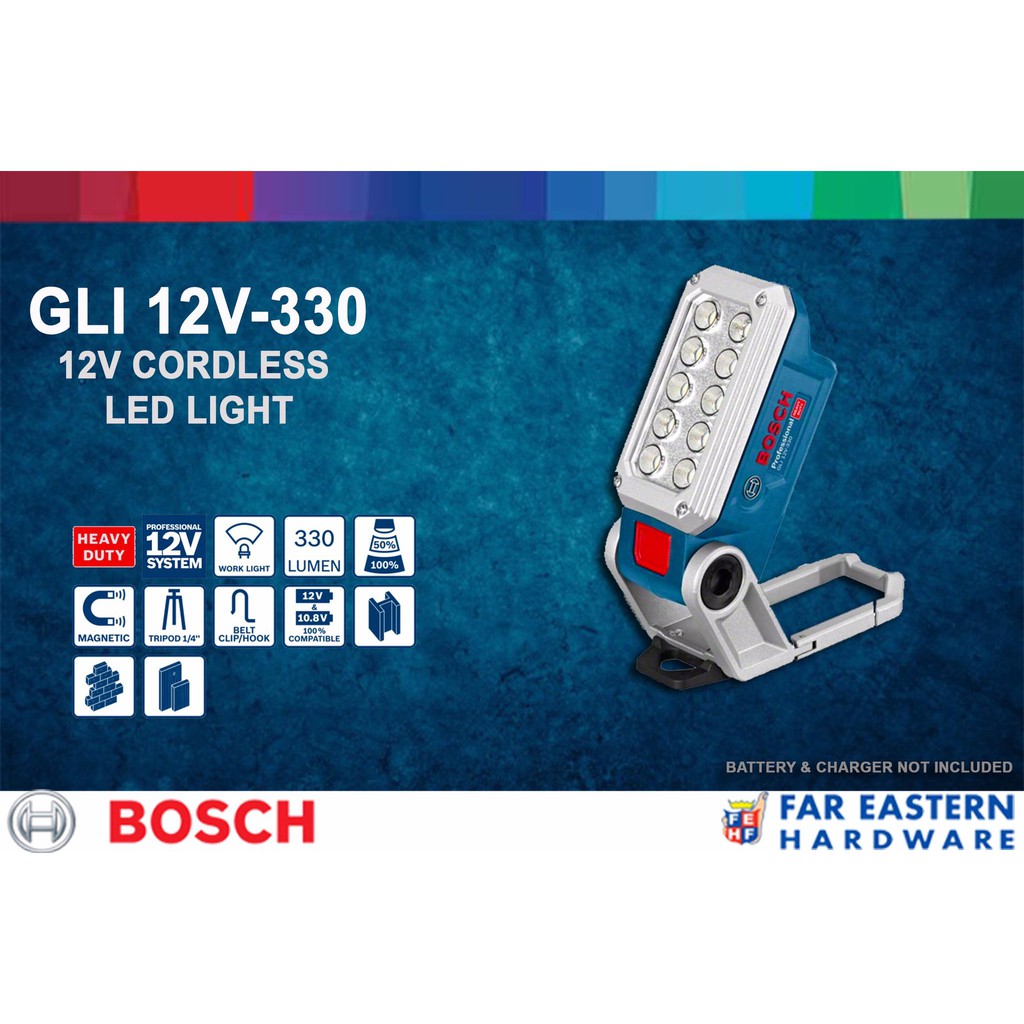 BOSCH GLI 12V-330 Cordless LED Torch Work Light (Baretool) RBPT12