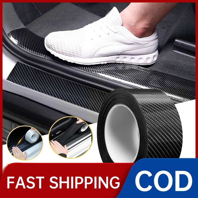 Car 5D Carbon Fiber Stickers Protective Strip Auto Door Sill ...