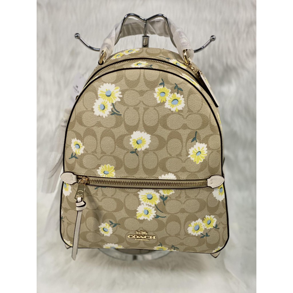Authentic COACH JORDYN BACKPACK IN SIGNATURE CANVAS WITH DAISY PRINT