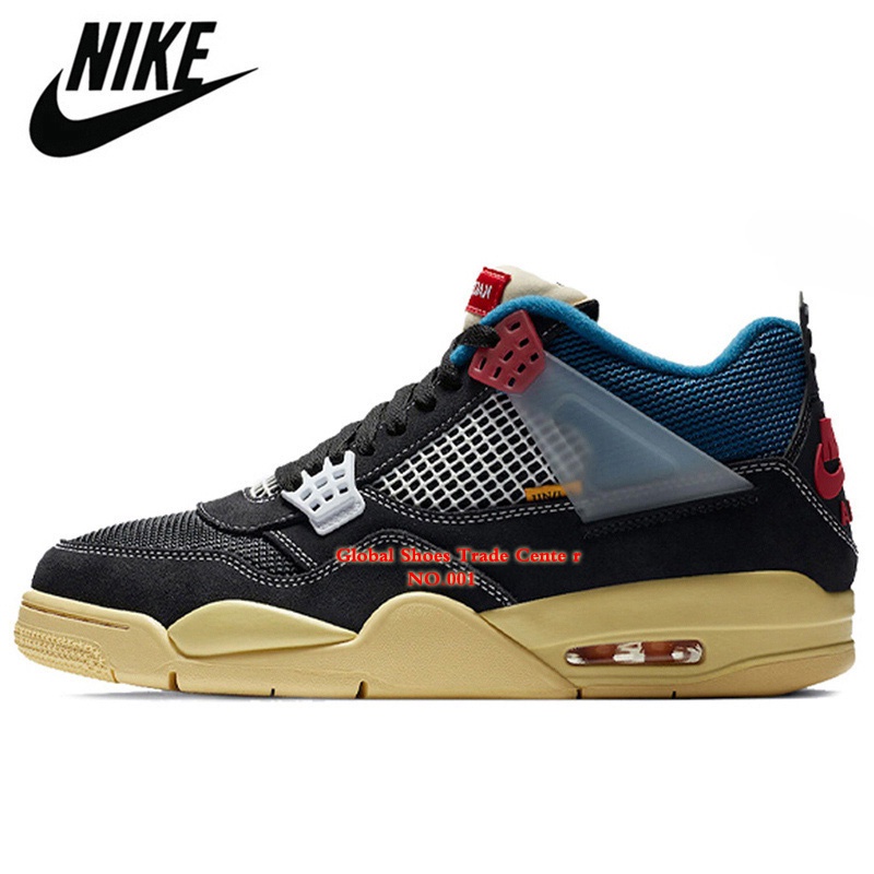 Retro jordanik basketball shoes AJ4 sail white co-branded cement big ...