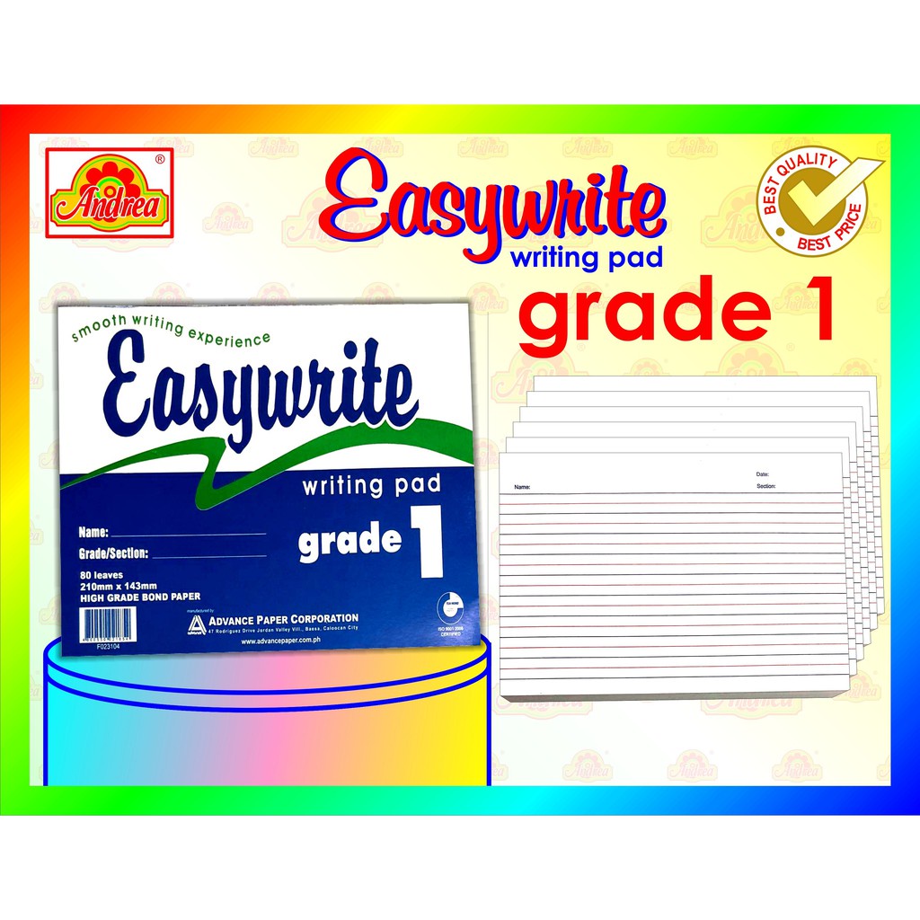 Papers๑Easywrite Writing Pad Paper Grade 1, 2, 3, 4 (1 pad only