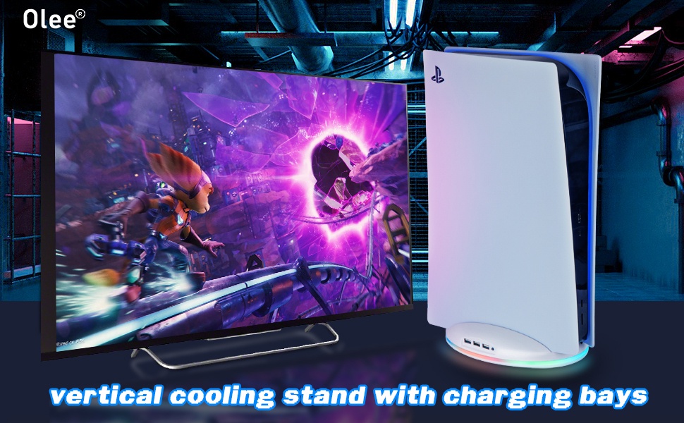 PS5 Vertical Stand for PS5 Digital Edition & Digital version with LED ...