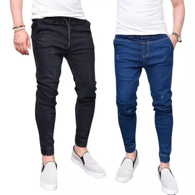 Denim Four pockets jogger pants for mens Shopee Philippines