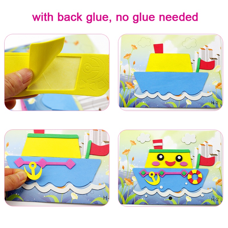 10Pcs DIY Cartoon 3D EVA Foam Sticker Puzzle Kids Art Craft Gift ...