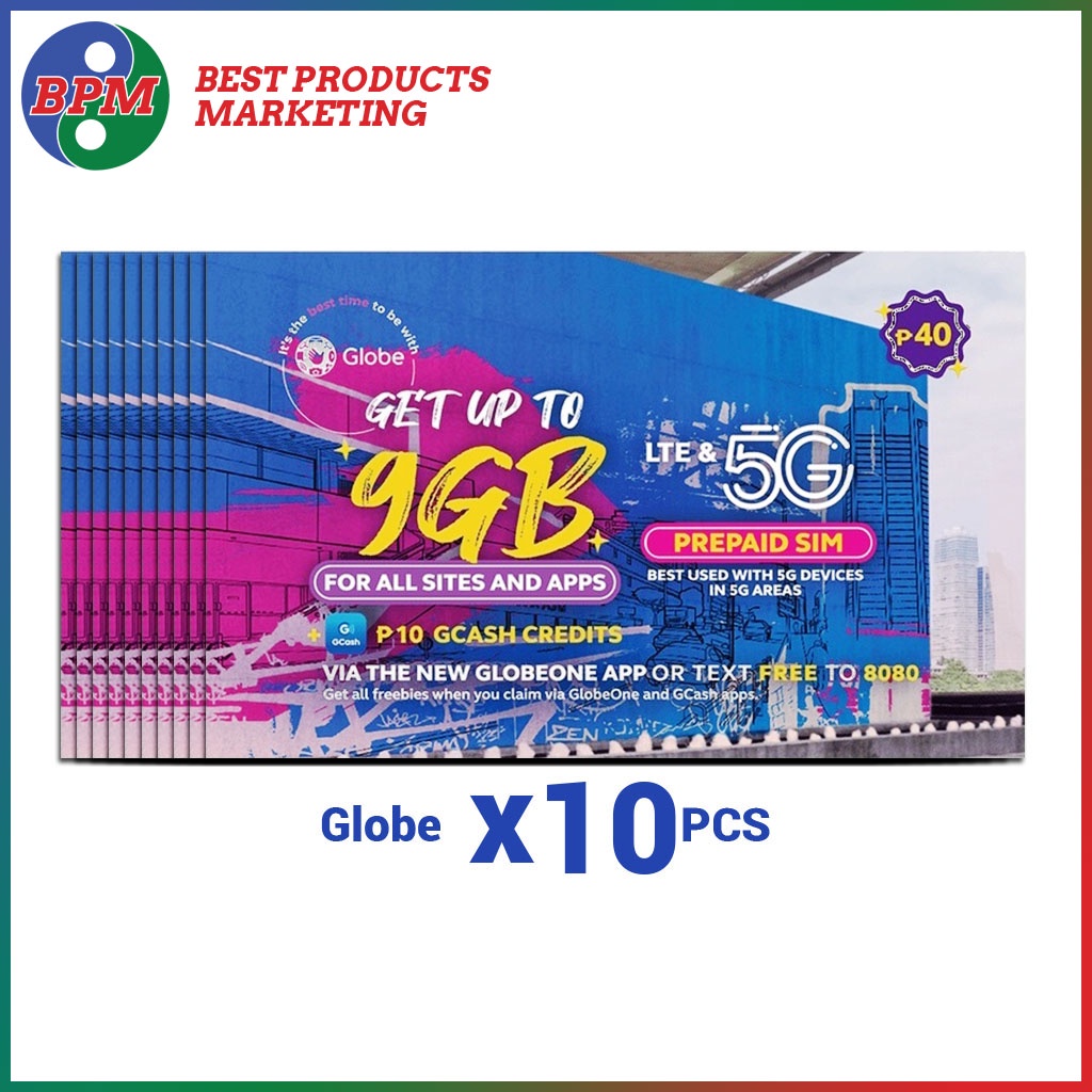 BPM GLOBE SIM CARD (WHOLESALE 10PIECES PER ORDER) Shopee Philippines