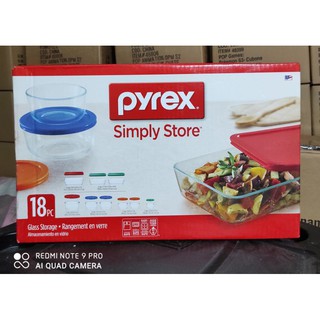  Snapware Pure Pyrex 18-Piece Glass Food Storage Set, 2.6,  Clear: Home & Kitchen