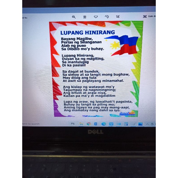Laminated Educational Charts Lupang Hinirang Panunumpa Sa Watawat