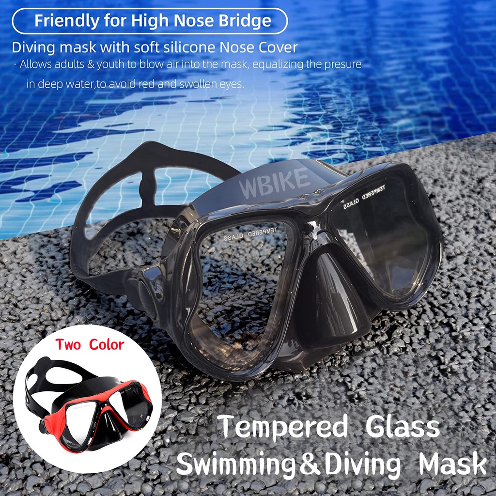 Diving Mask Goggles Tempered Glass Scuba Snorkel Freediving HD Anti Fog