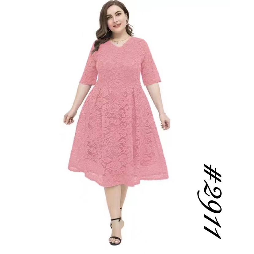 FF Fashion Woman Plus Size Lace Dress Cod #2911 | Shopee Philippines