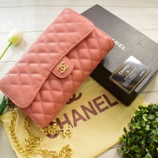 Chanel sling wallet (Pink)