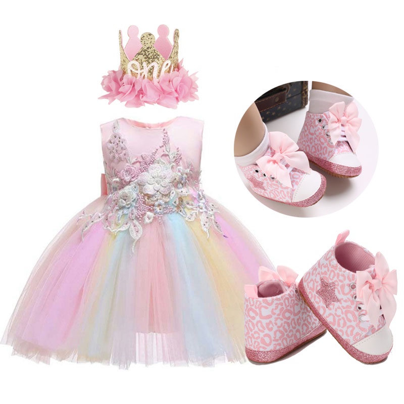 Unicorn Dress for Kids Girls 1 Year Old Baby First Birthday Unicorn Cosplay Costume Rainbow Tutu Dress Infant Wedding Ball Gown Dress Shopee Philippines