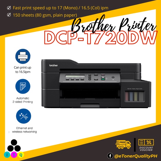 Brother DCP-T720DW Ink Tank Printer ( Print, Copy & Scan ) | Shopee ...