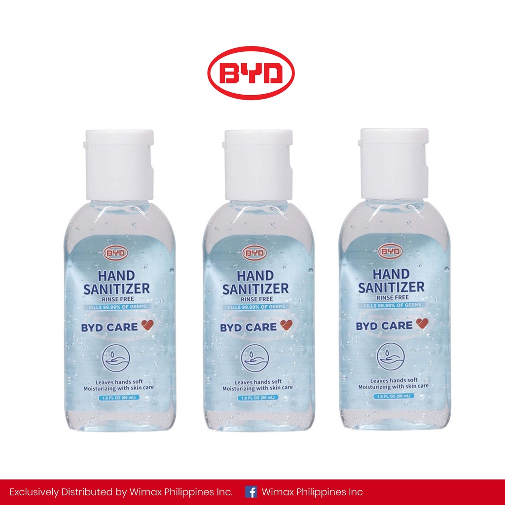 BYD Care Hand Sanitizer 50ml (Bundle of 3) Shopee Philippines