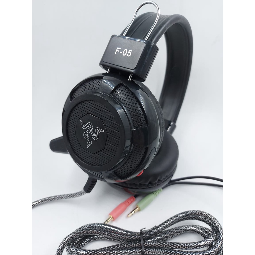 F05 Stereo Gaming Headset Microphone 3.5MM BLACK Shopee Philippines