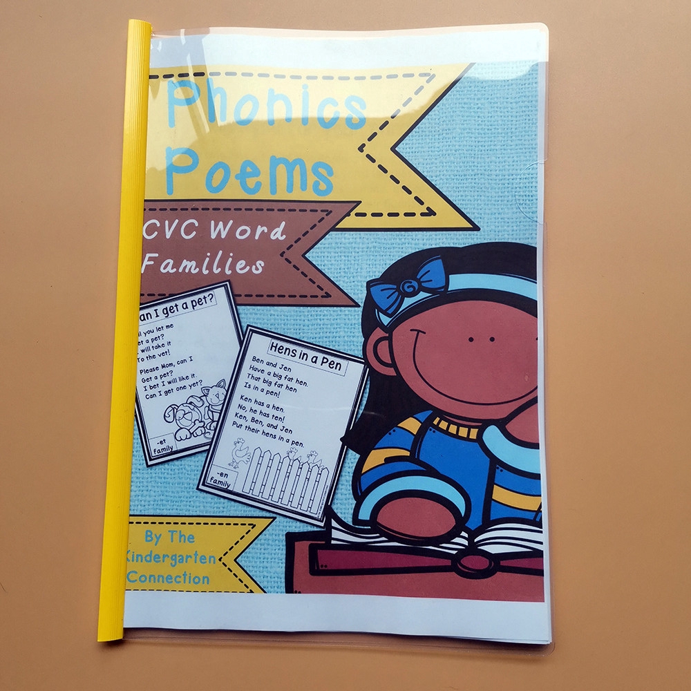 24Pages Phonics+Poems+CVC+Word+Families Classroom Kids Game Workbook ...