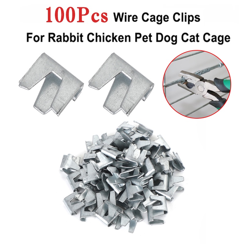 thumbnail image 2 of Wire Cage Clips Reptile Chicken Iron Mesh Fixed Buckle Fence Clamps Cat Cages Bird Pet Card 50 Pcs 2 of 14