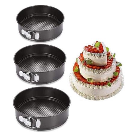 XXX 3pcs set Non-stick Removable Base Tray Baking Molding Round Cake ...
