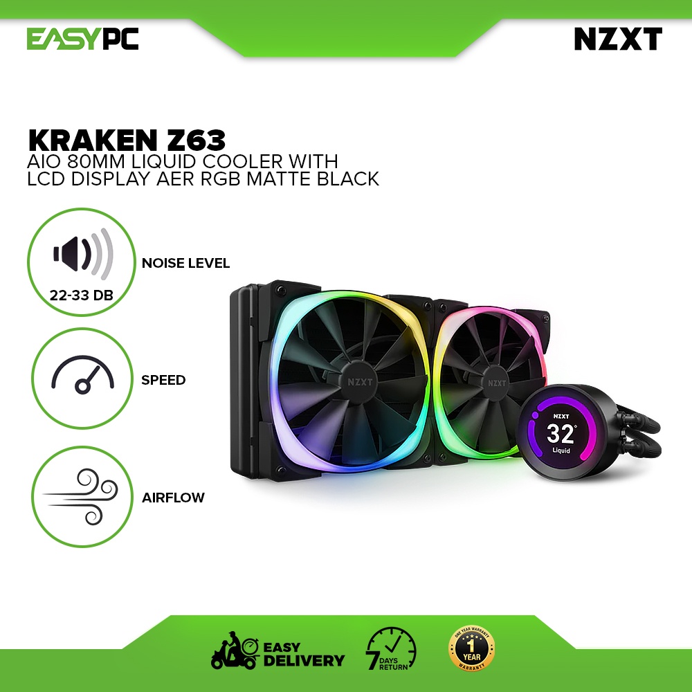 NZXT Kraken Z63 RGB 280mm Black/White |AIO 280mm Liquid Cooler