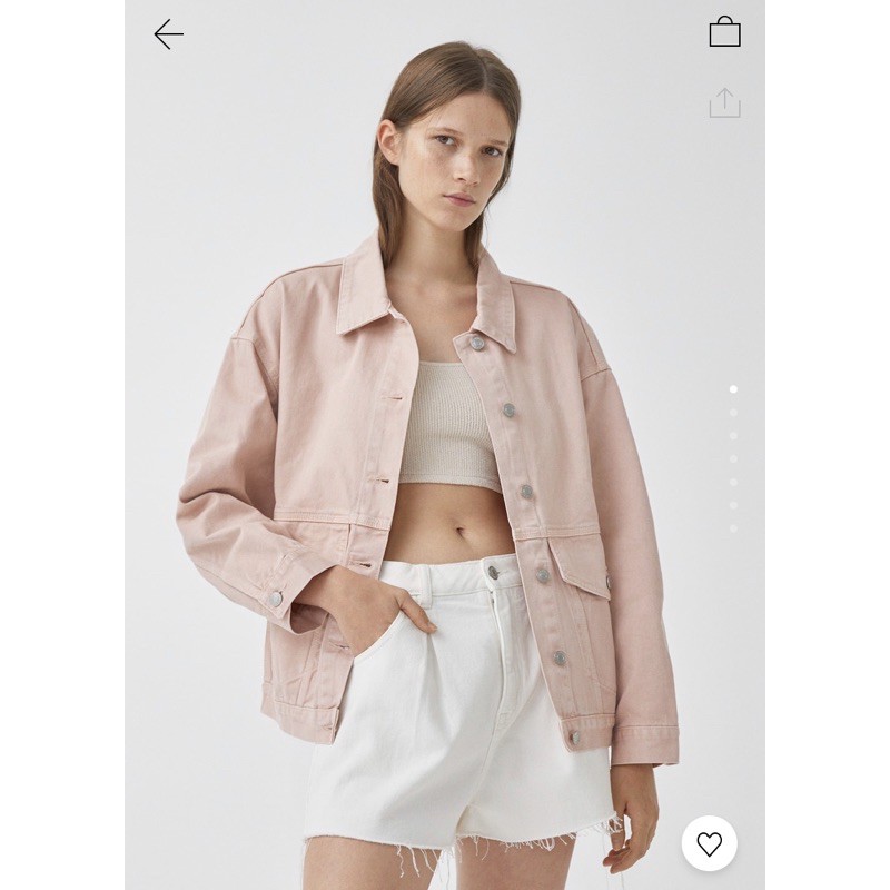 Pull and bear pink on sale coat