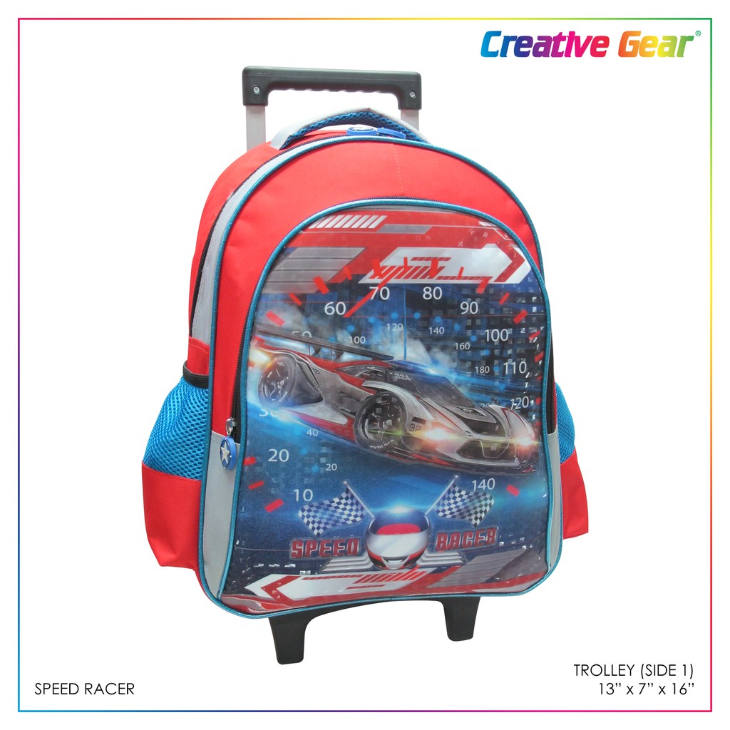 Speed Racer Kids School Bag Trolley For Boys Creative Gear (TRO ...