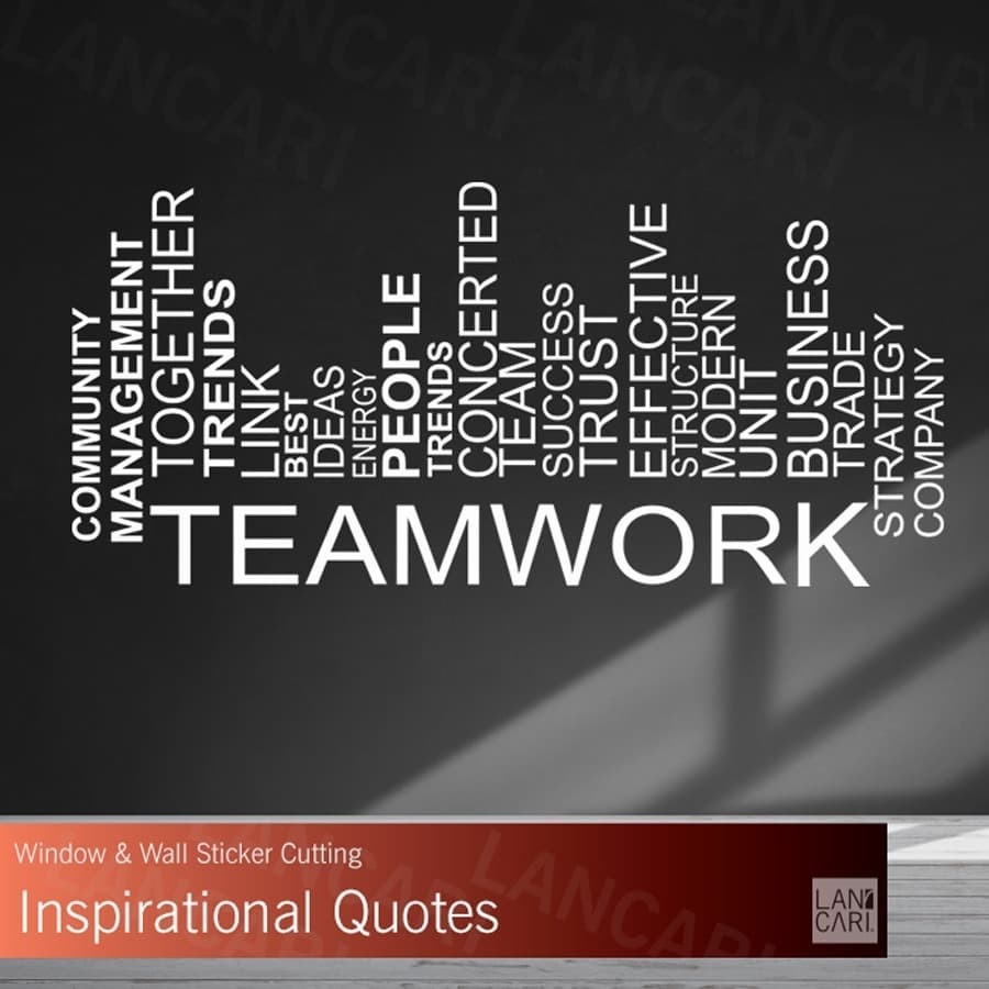 Team Work Motivational Wall Sticker Office Glass Cutting Sticker ...
