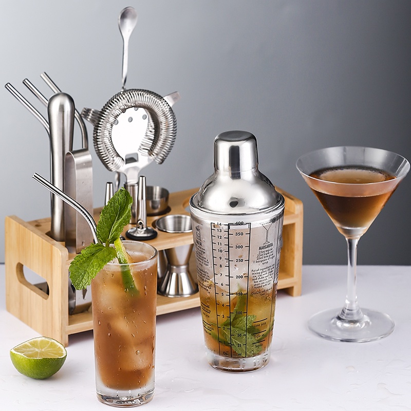 2022 NEW Cocktail Shaker Bar Equipment Set Stainless Steel Bartender ...