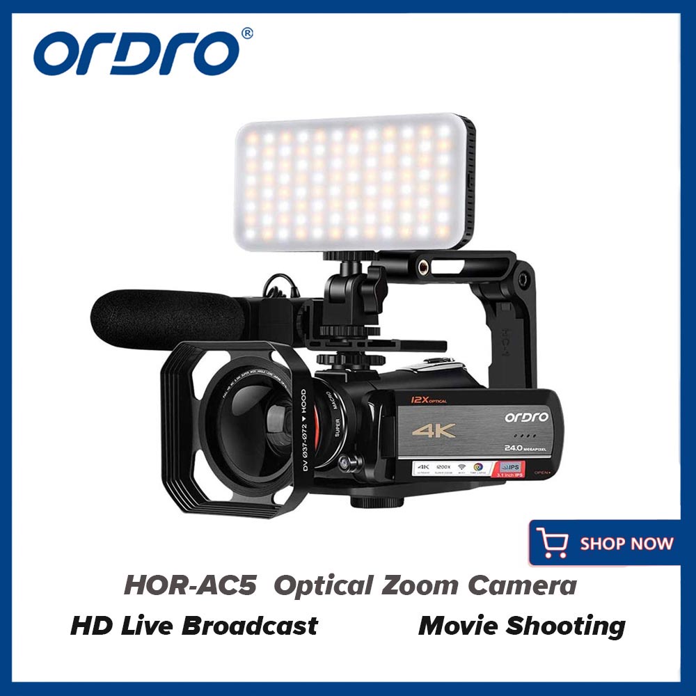 ORDRO HDRAC5 Video Camera 4K Livestream Camcorder 12X Optical Zoom
