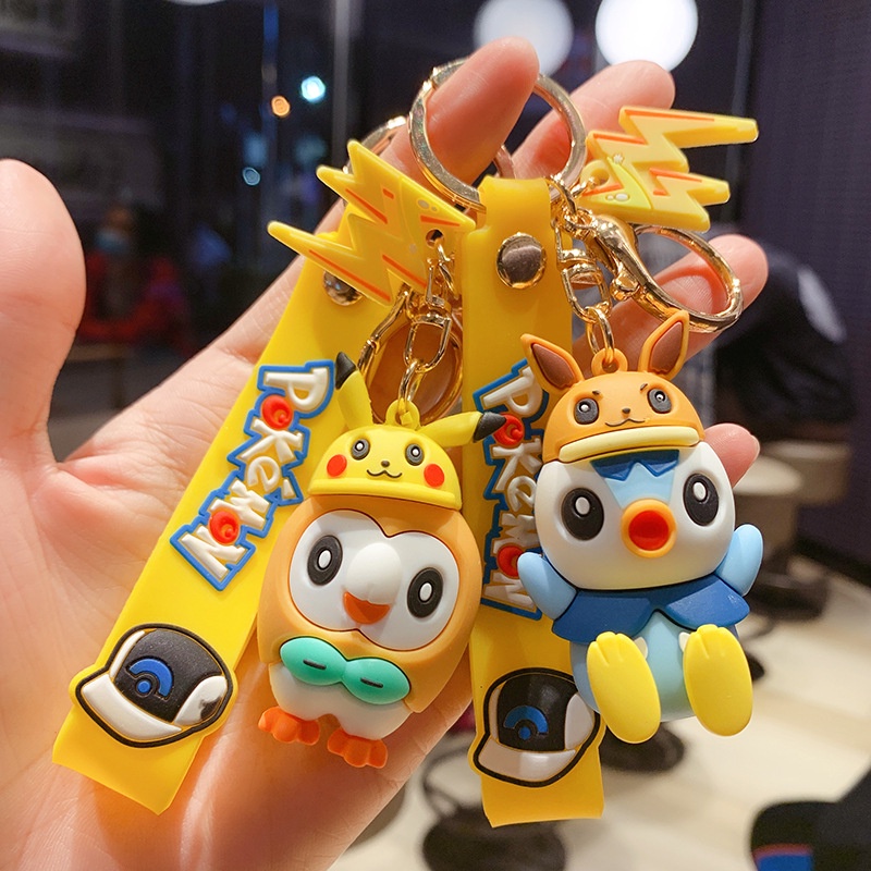 TAKARA TOMY Pokemon Go Keychain Character Pikachu Psyduck Eevee Model ...