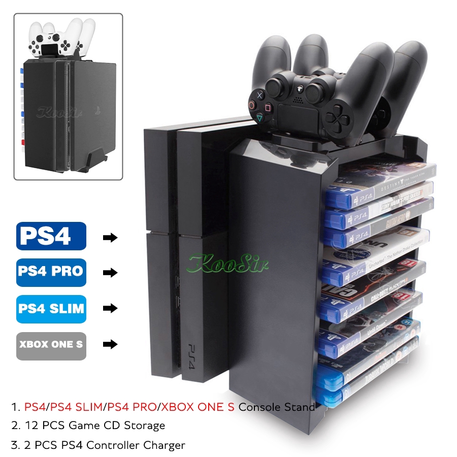 Ps4 game tower and best sale dual charger