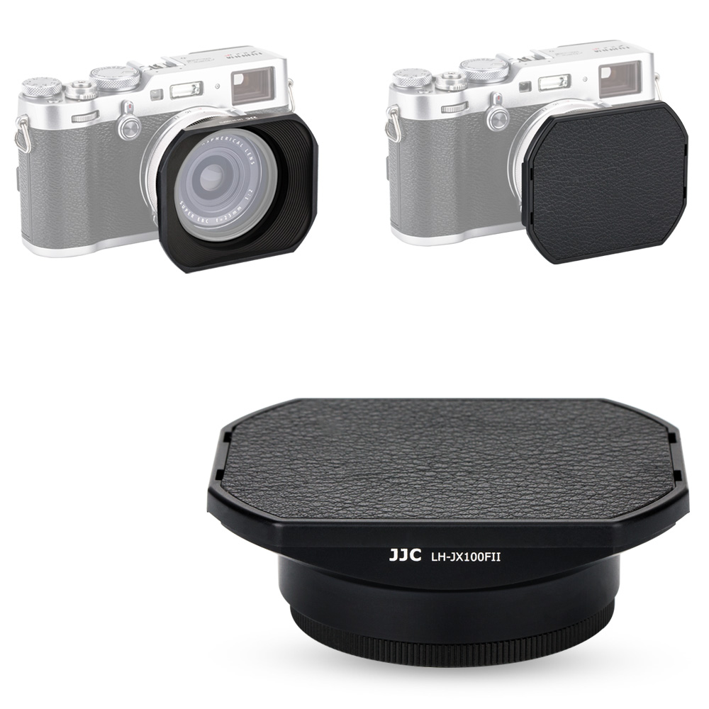 JJC LHX100 Metal Lens Hood Sun Shade ARX100 Adapter Ring for Fuji