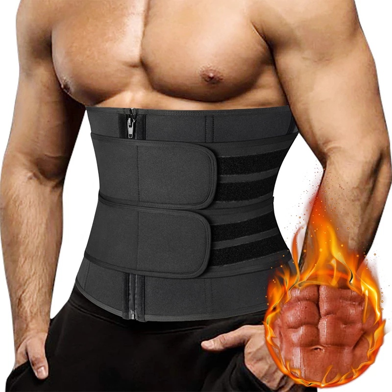Men Workout Waist Trainer Tummy Slimming Sheath Sauna Body Shaper Trimmer Belt Abs Abdomen