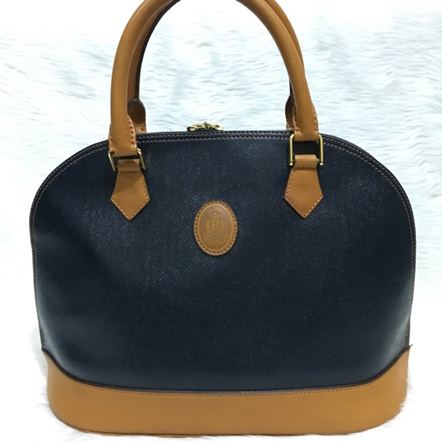 Authentic Boulmich Paris Alma Bag Navy Blue | Shopee Philippines